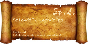 Szlovák Leonárd névjegykártya