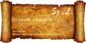 Szlovák Leonárd névjegykártya