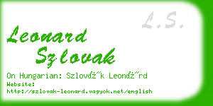 leonard szlovak business card